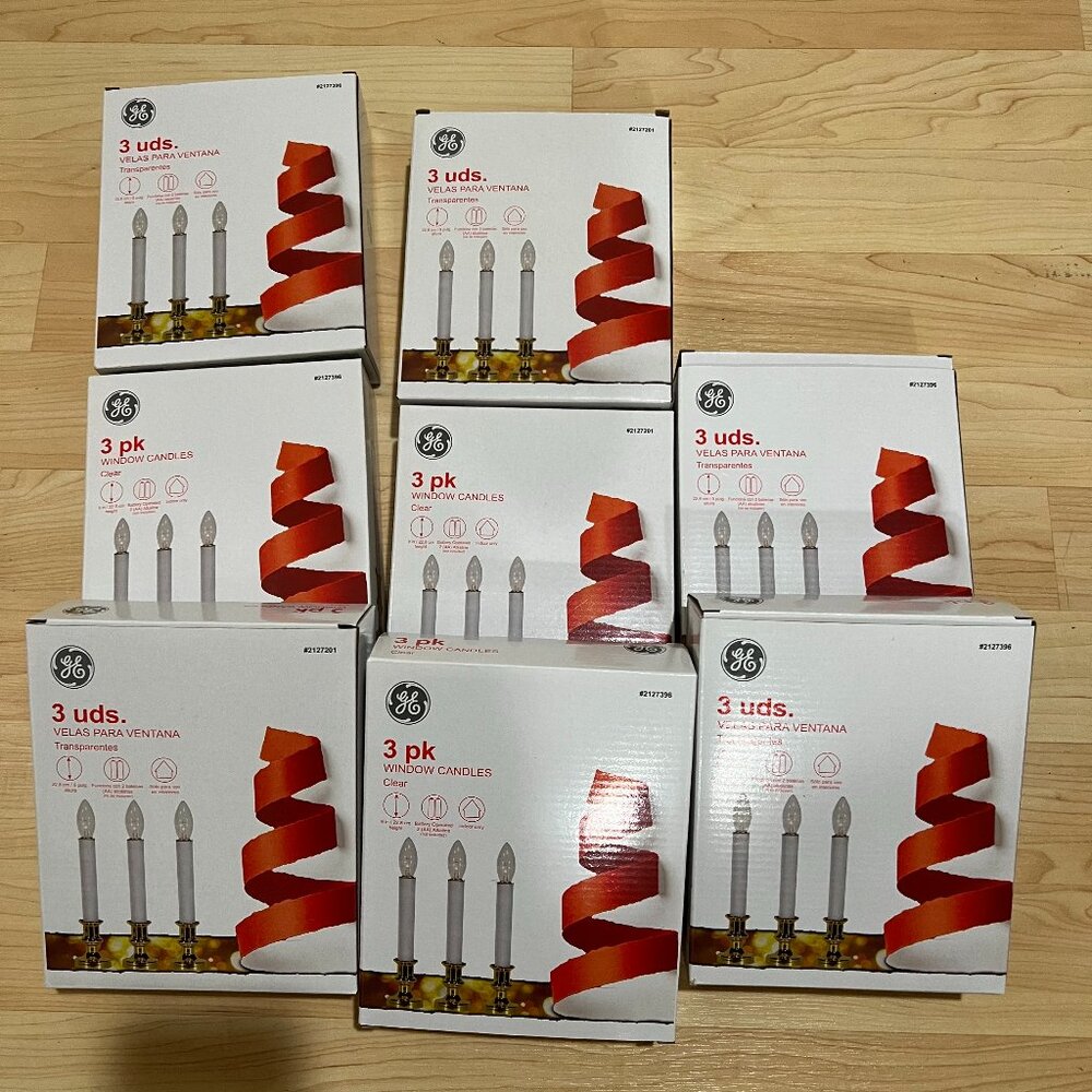 [Brand New] GE 3 pk window candles (battery operated)